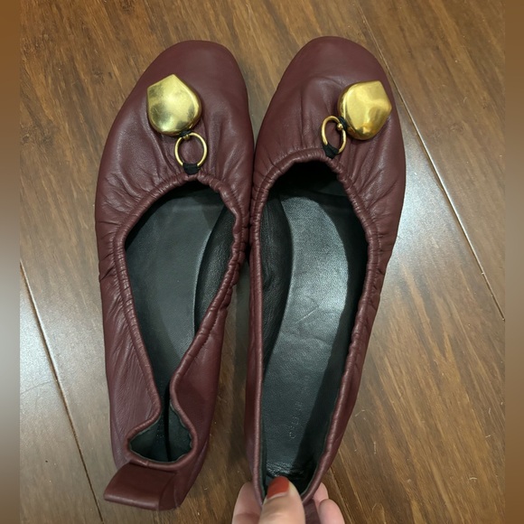 Old Céline burgundy leather bell ballet flats -size 39 - Picture 6 of 9